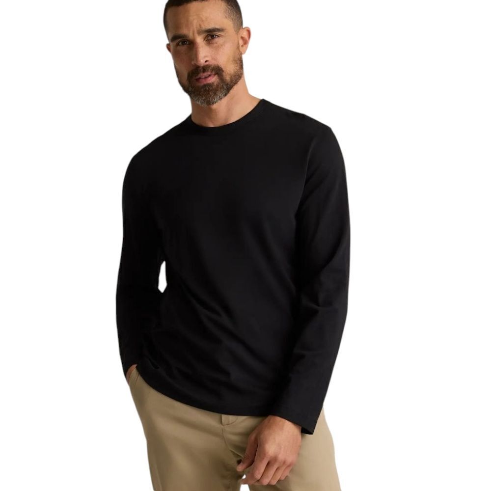NWT Allbirds Organic Cotton Long Sleeve Tee Natural Black men's Size S